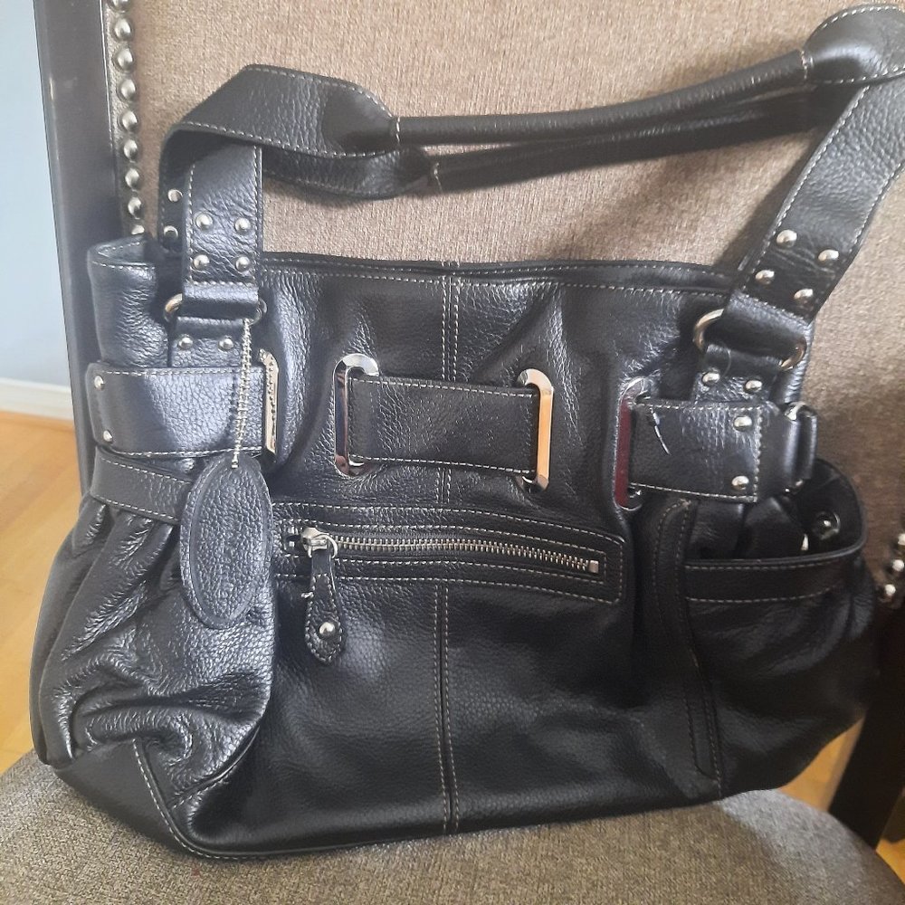 WILSON LEATHER Pelle Studio Black Leather Shoulder bag
